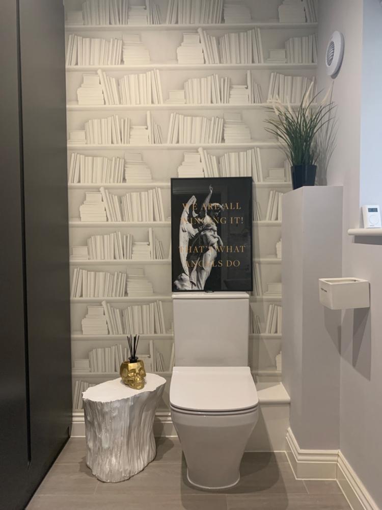Mineheart White Bookshelf Tapete Weiss Rolle