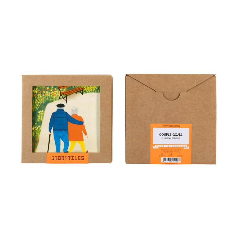 Storytiles Delft blue Couple goals Fliese S 10x10 cm Liebe
