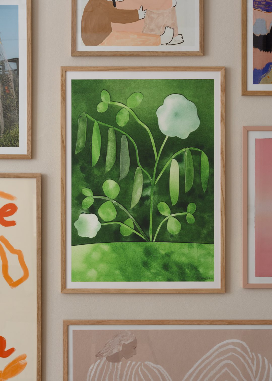 The Poster Club Art Prints Peas in Bloom Kunstdruck 30x40 grün