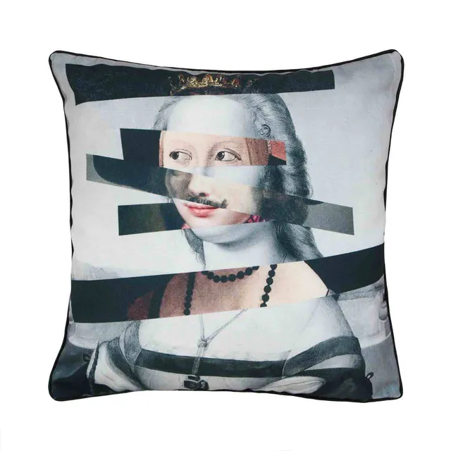 Mineheart Patch Ritza Kissen 45x45 cm Collage Schwarz