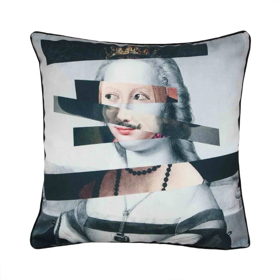 Mineheart Patch Ritza Kissen 45x45 cm Collage Schwarz