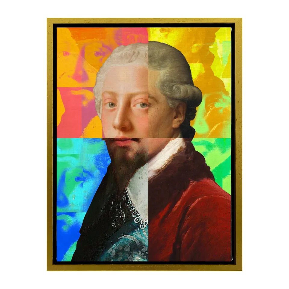 Mineheart Gentleman Puzzled Leinwandbild Rot 30x41cm