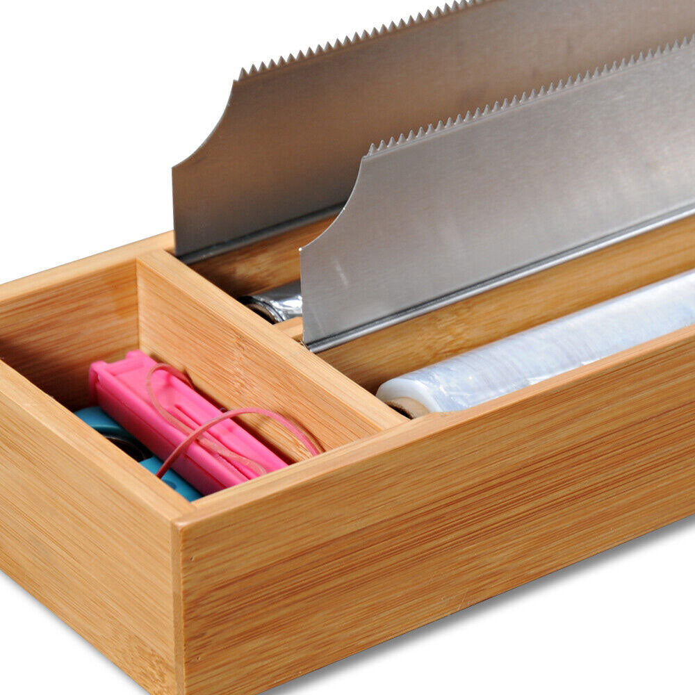 LS-LebenStil Küche Folienspender Bambus 3-fach 39,5cm Schneider