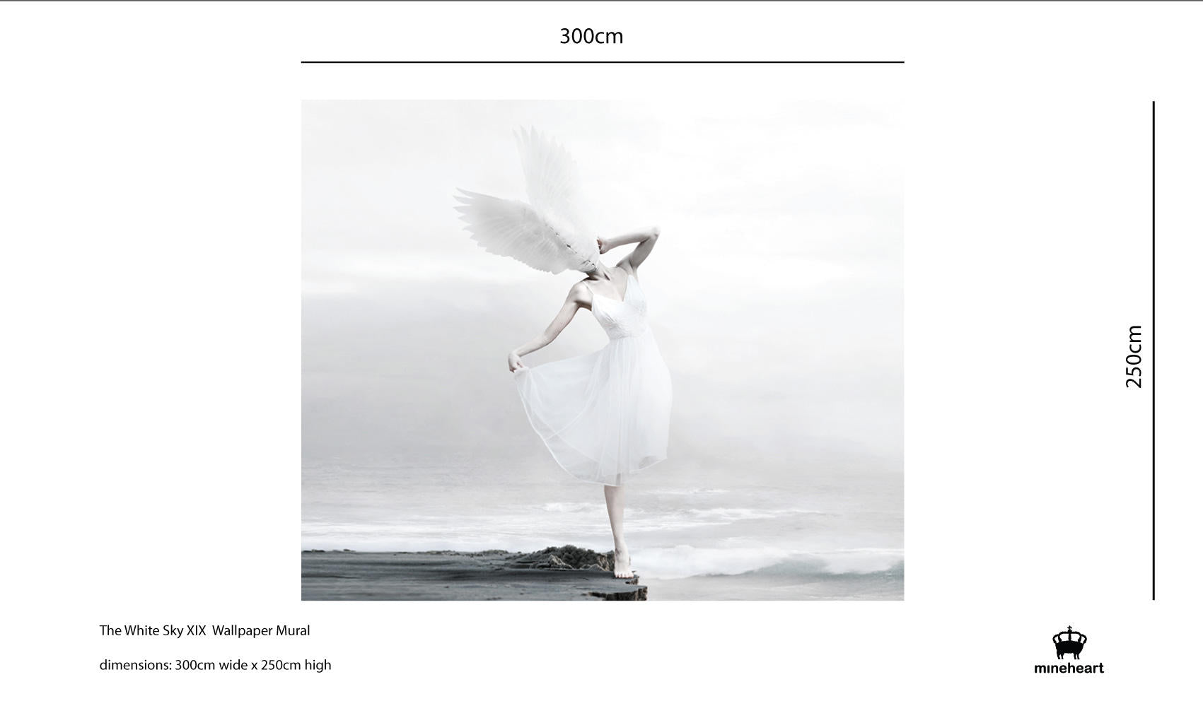 Mineheart White Sky XIX Fototapete weiß 250 x 300 cm