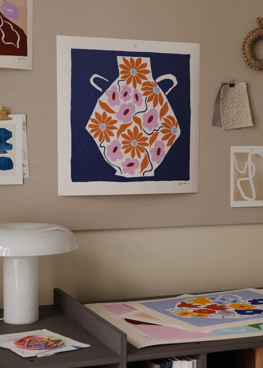 The Poster Club Art Prints Sunflower Vase Poster 50x50 cm blau