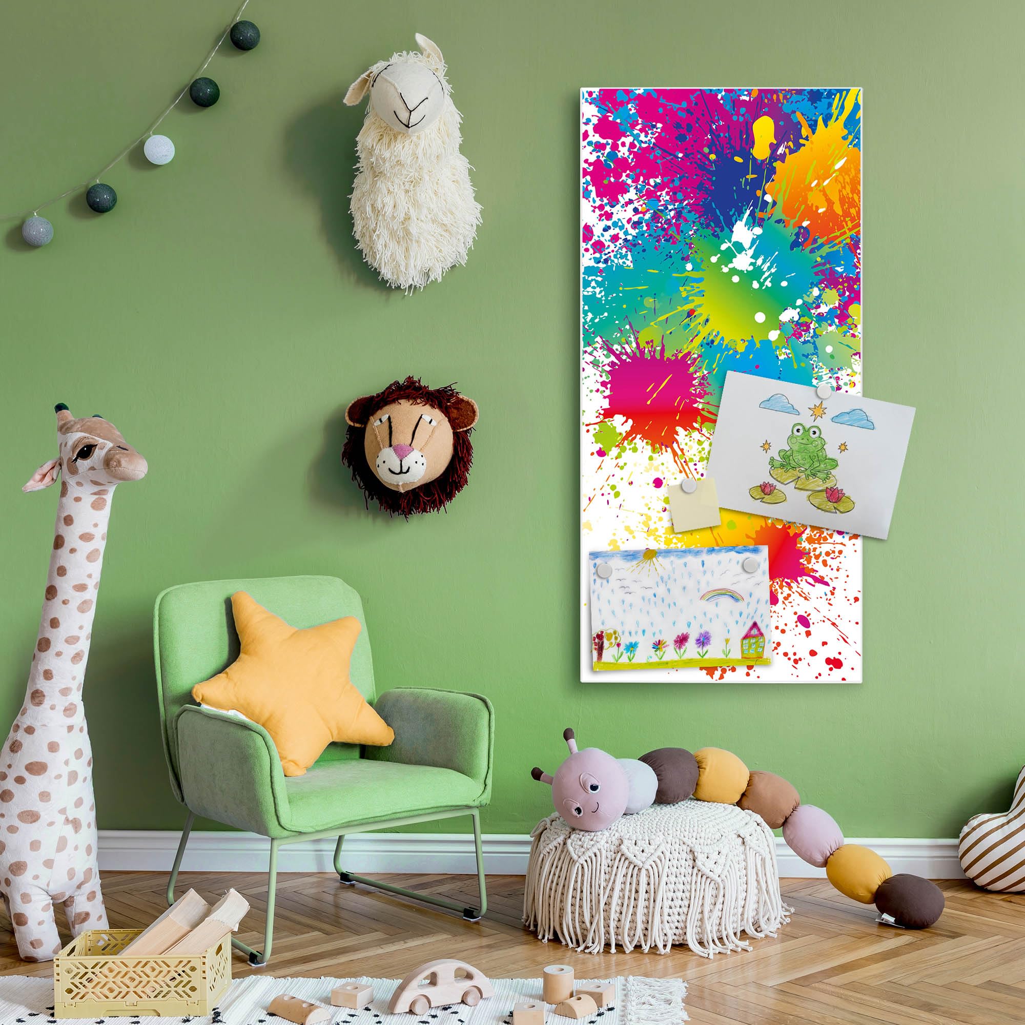 Banjado Magnettafel Farbspritzer Magnetboard 37x78 cm