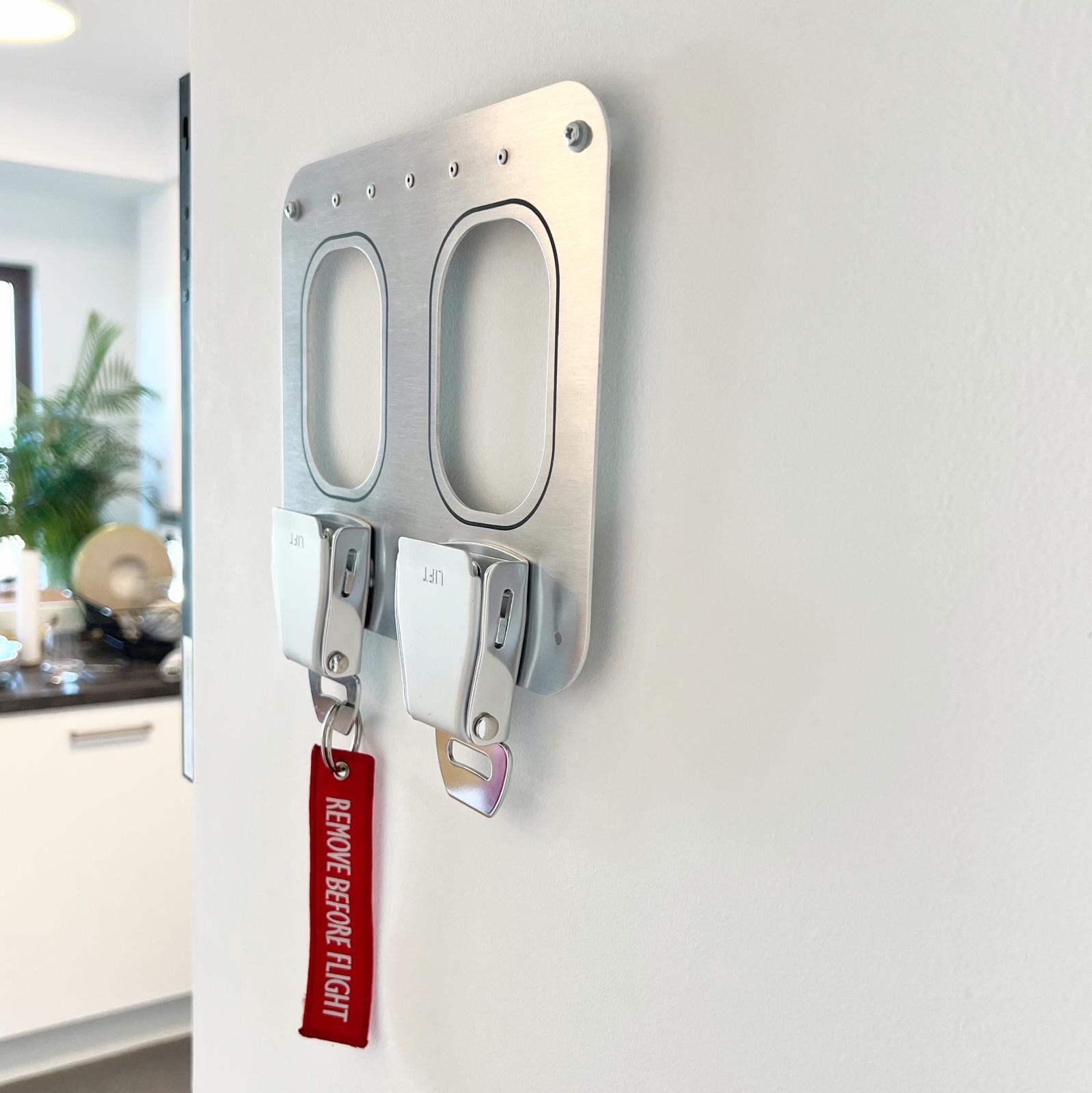 aircraftwindows Key Holder 2er Schlüsselbrett Alu Gurtschnalle Standard