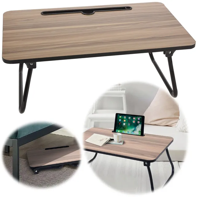 LS-LebenStil Laptoptisch Holz braun 53x30cm klappbar
