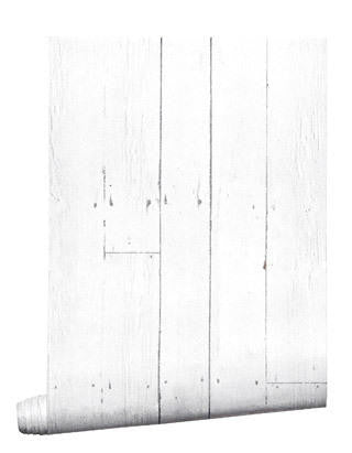Mineheart White Plank Wallpaper Tapete Weiß 52cm x 10m