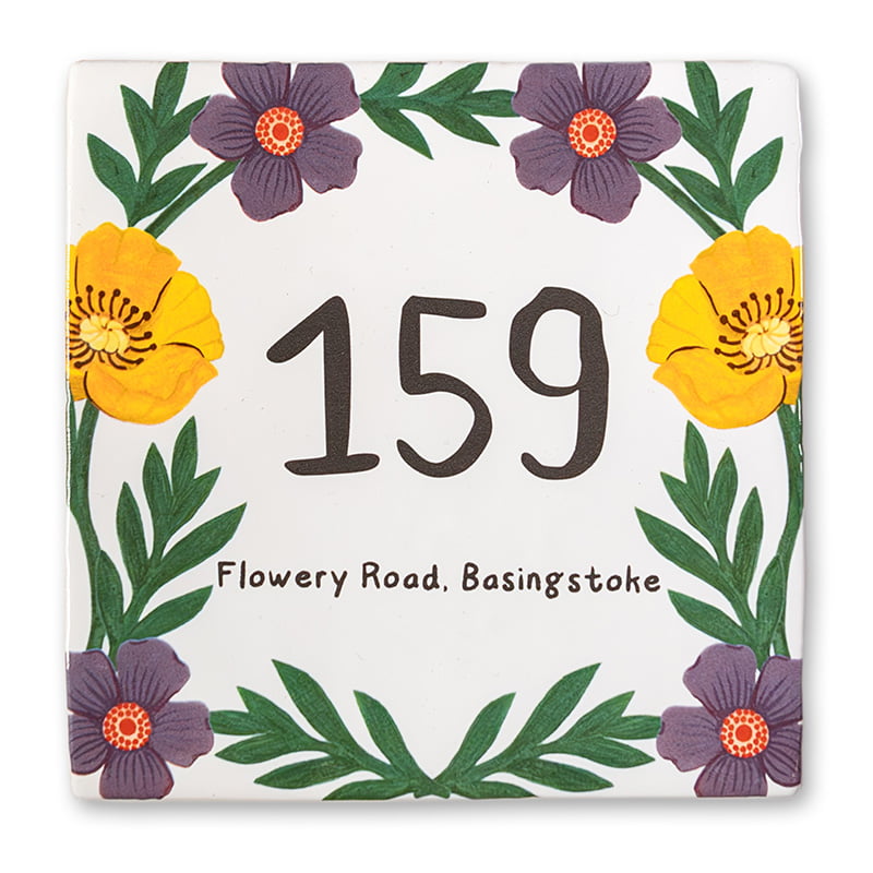 StoryTiles Delft Blue Bloemenseizoen Hausnummer Fliese S 10x10