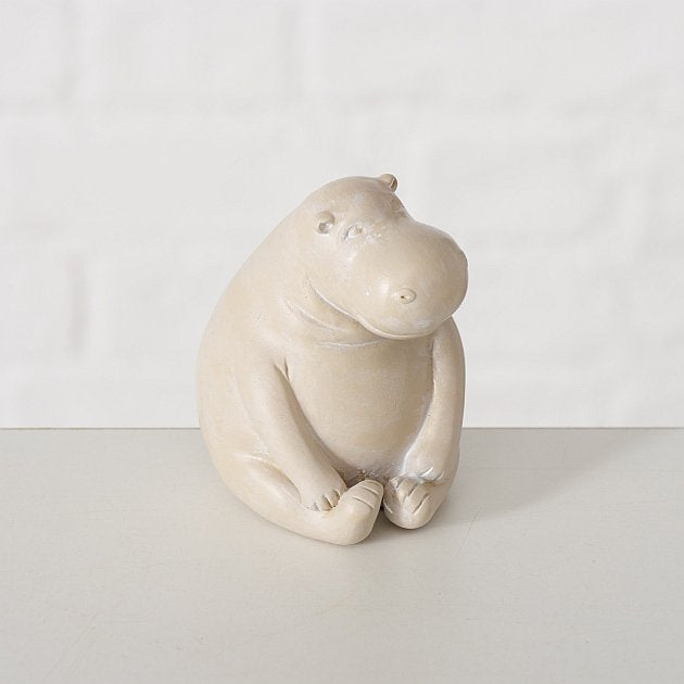 LS-LebenStil Yoga Hippo Deko-Figur 3er Set 7cm beige grau