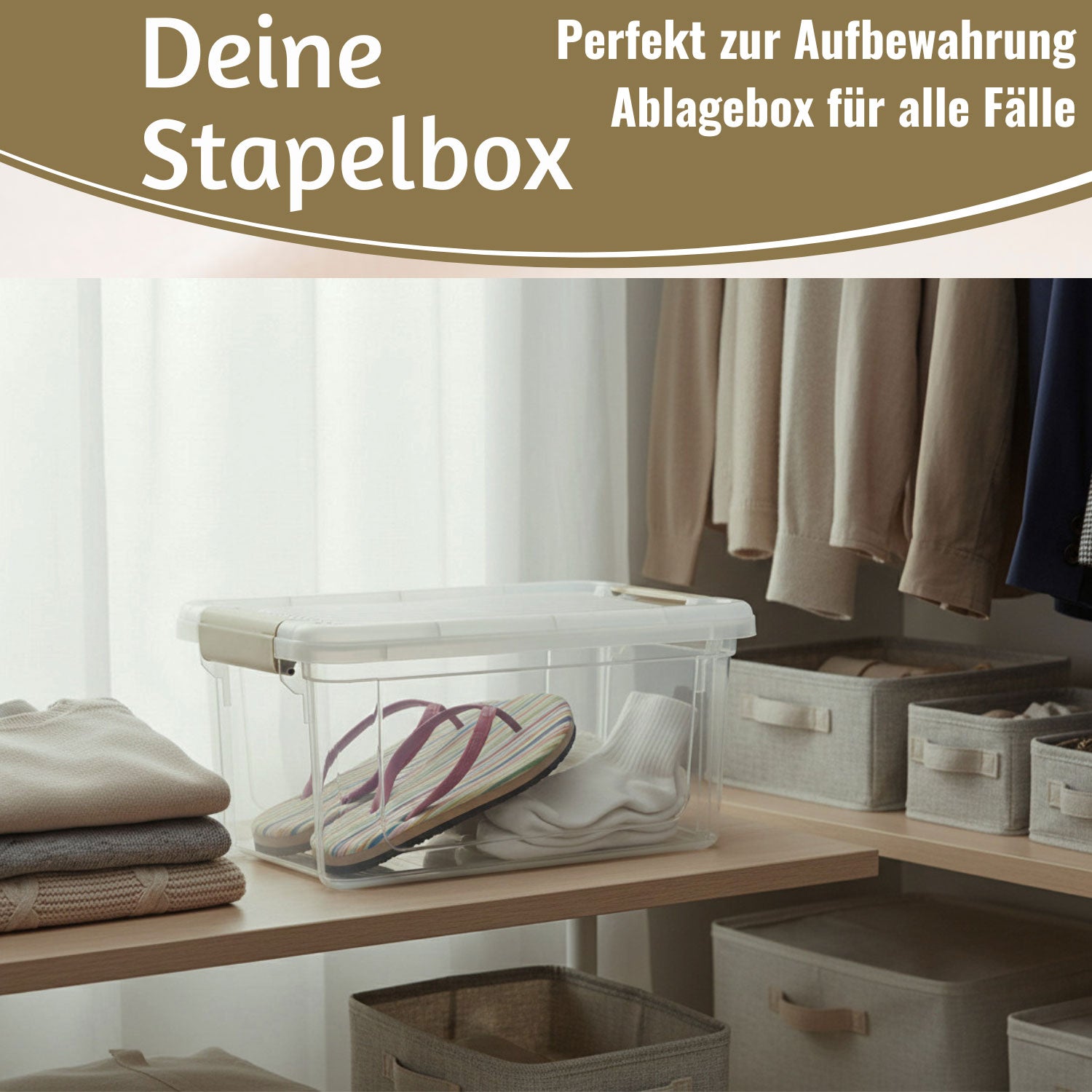 LS-LebenStil Möbel & Wohnen Stapelbox 5L Transparent