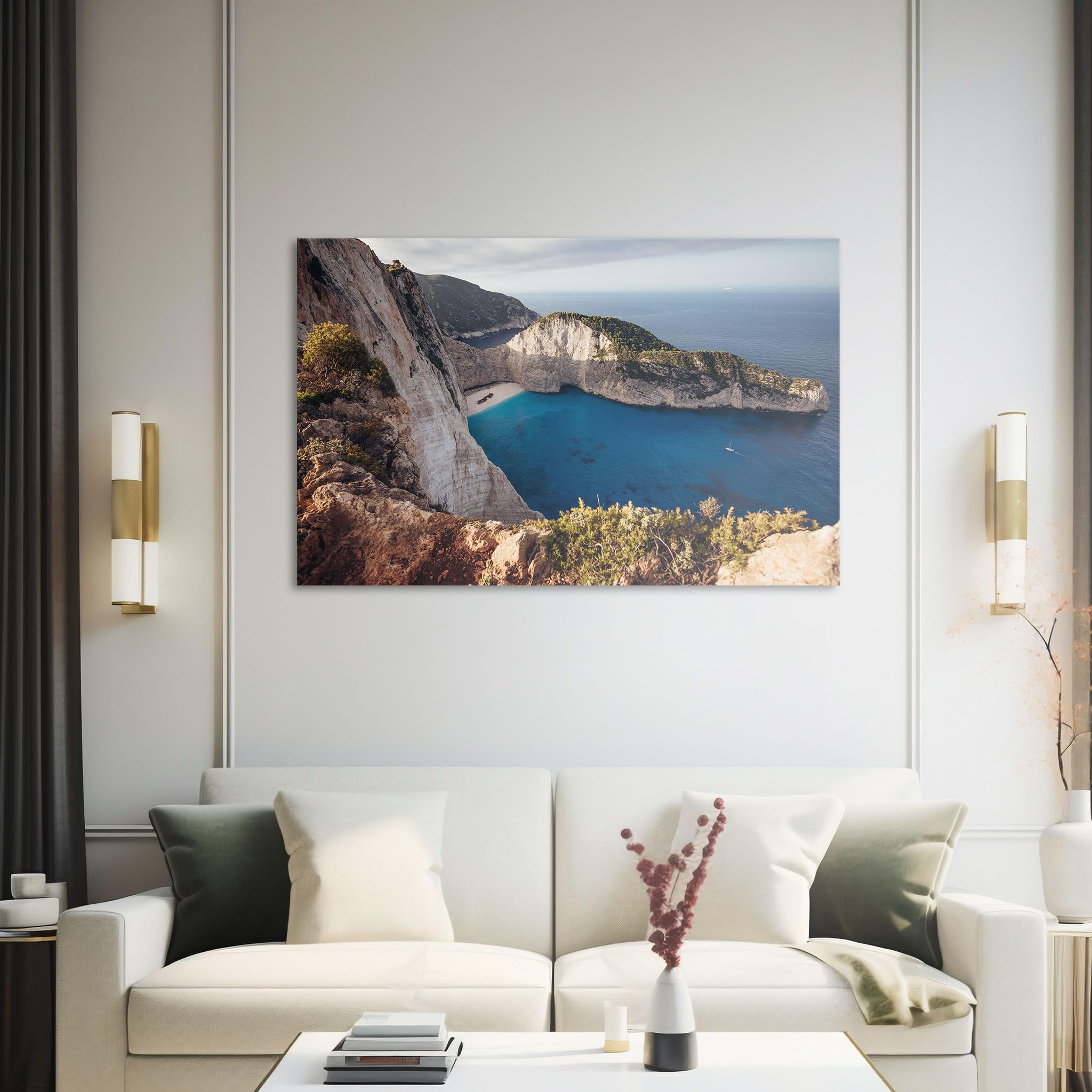 Hustling Sharks Wandbilder Steilküste mit Meeresbucht Wandbild 40x30 cm