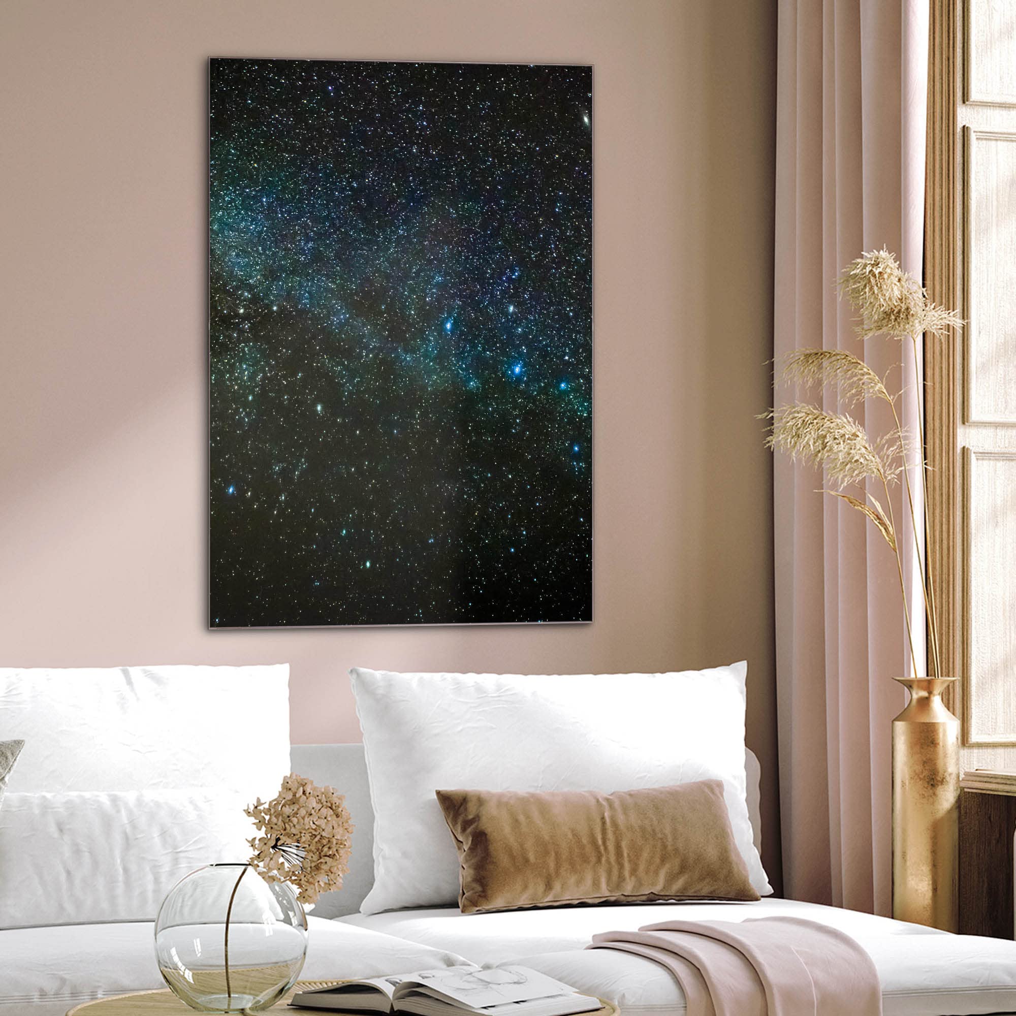 Banjado Magnettafel Glas Memoboard Nachthimmel 40x60 beschreibbar
