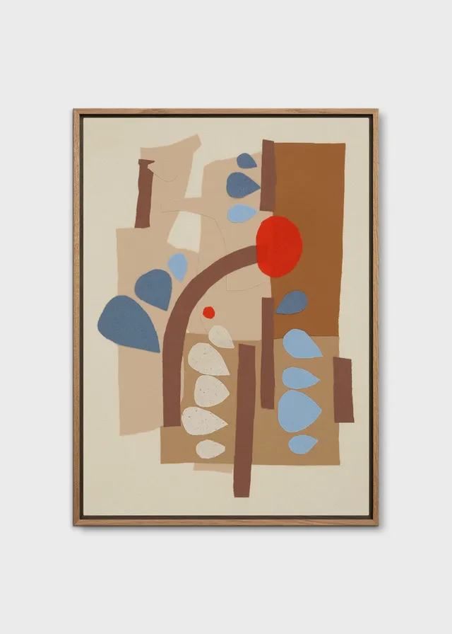 The Poster Club Art Prints Leafy Leinwand 30x40 beige-blau