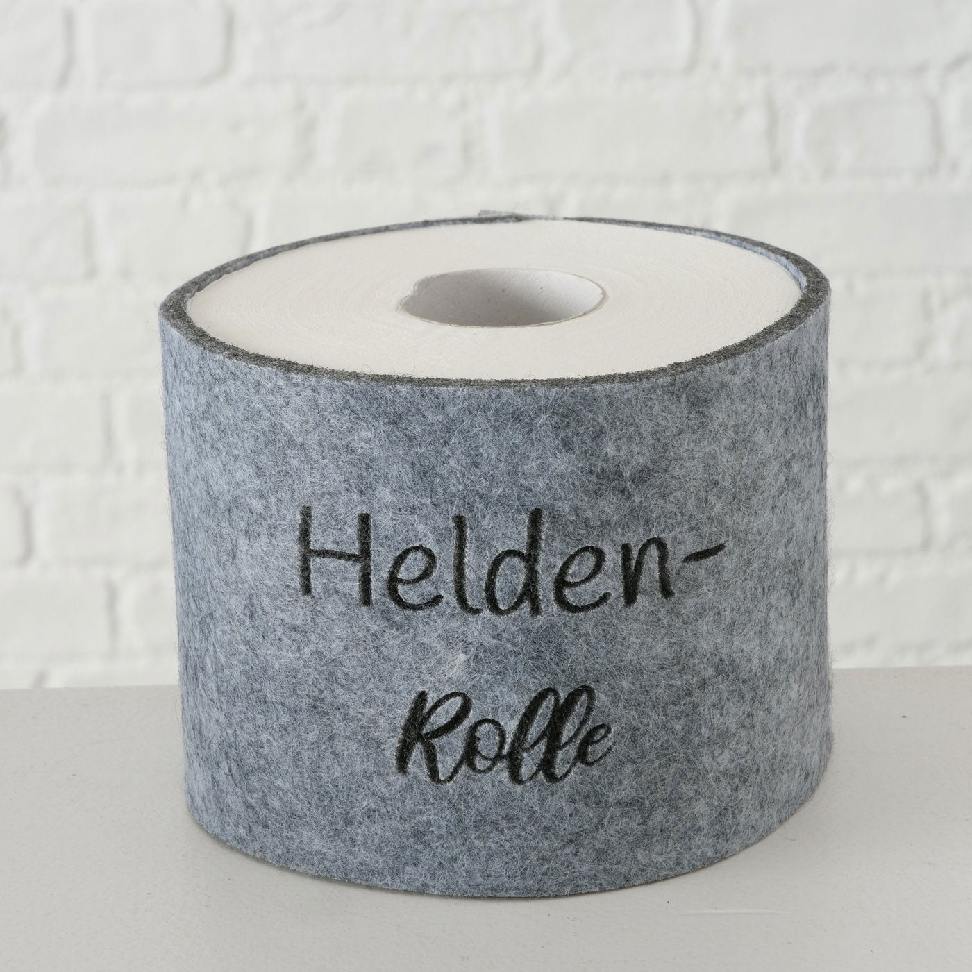 LS-LebenStil Möbel & Wohnen Klorollen Banderole Filz Grau Helden-Rolle