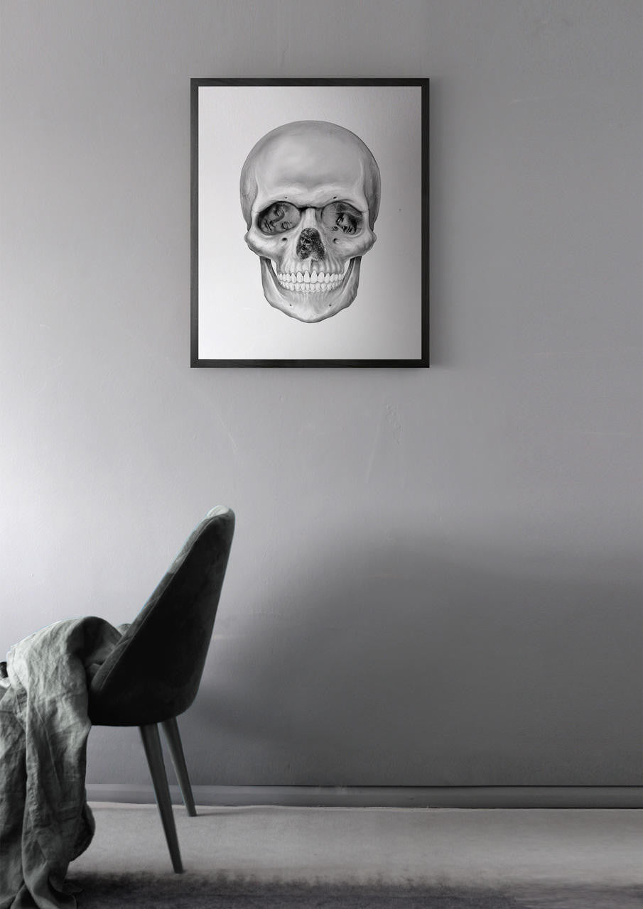 Mineheart Da Vinci Skull Leinwandbild 30x41cm Schwarz