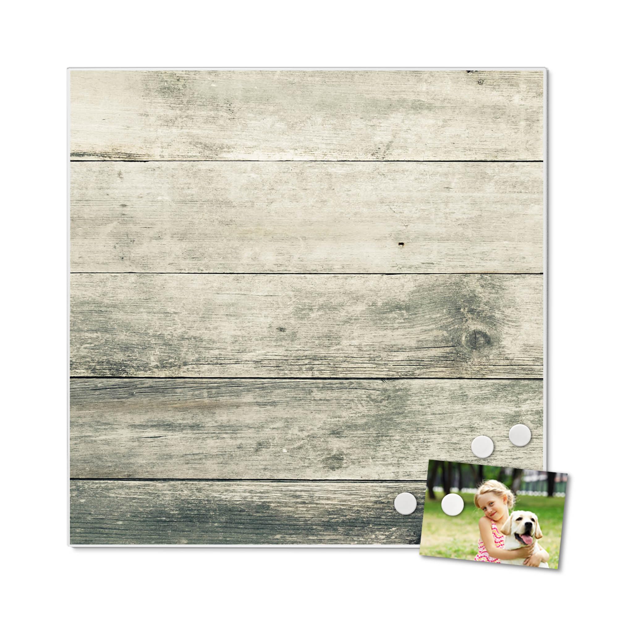 Banjado Magnettafel 50x50 cm Magnetwand Graue Planken
