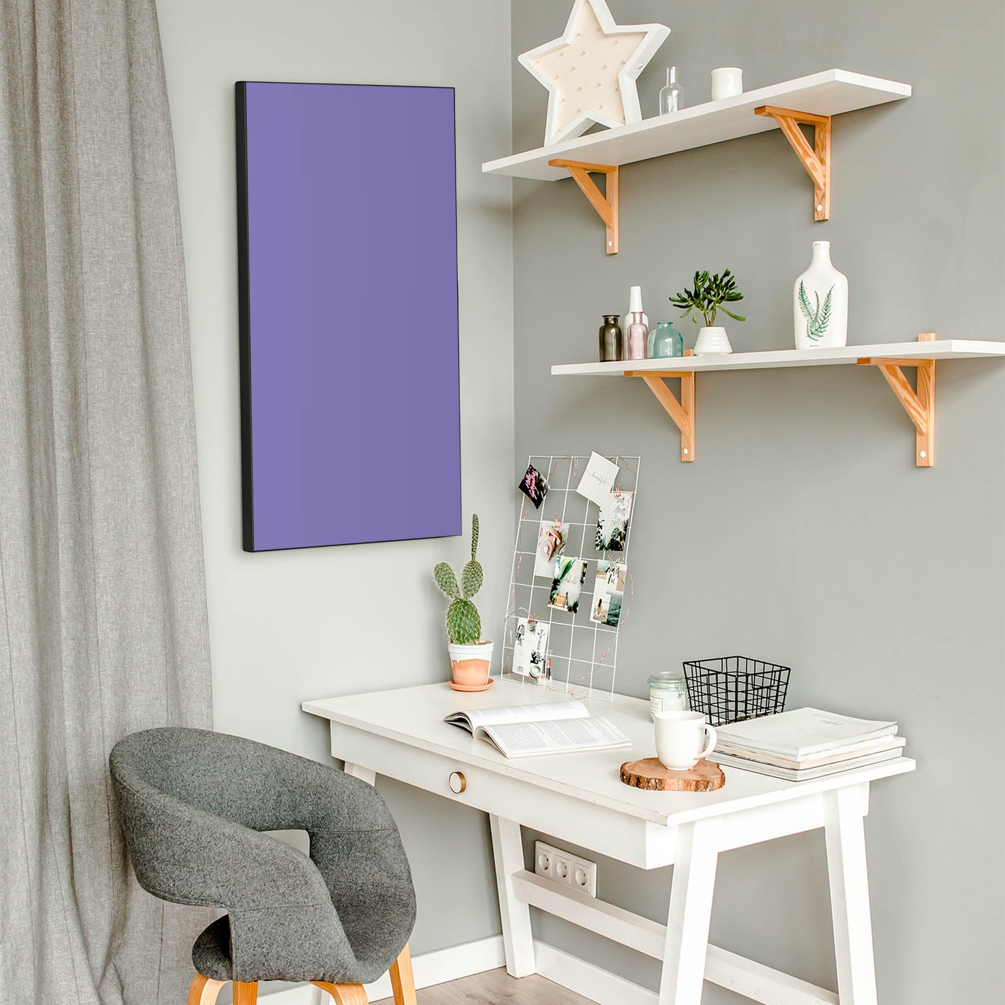 Banjado Magnettafel Metall 37x78cm Magnetwand Lavendel beschreibbar