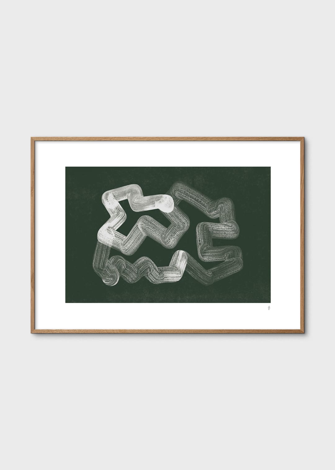 The Poster Club Art Prints Lineshape 05 Poster 30x40 cm grün