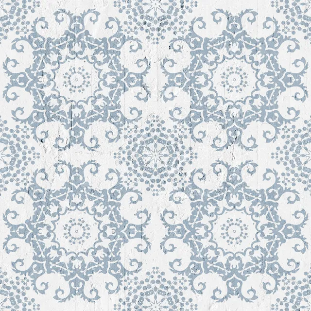 Mineheart Navy Geometric Damask Tapete blau Vlies