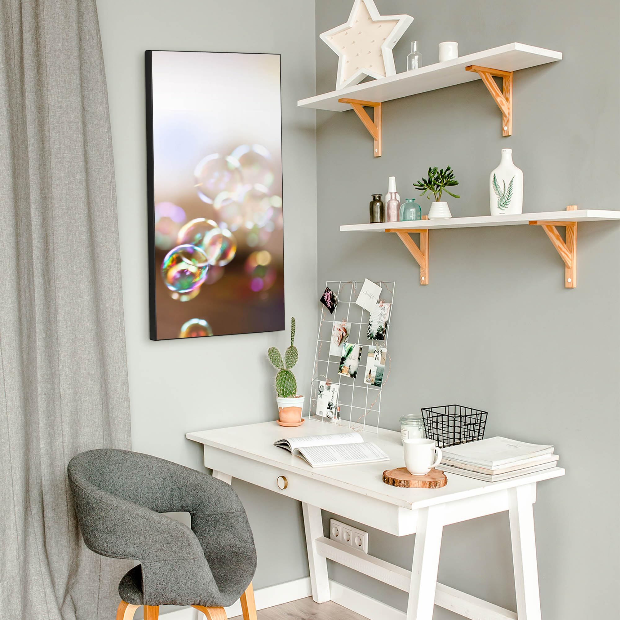Banjado Magnettafel Seifenblasen Metall 37x78 cm weiß