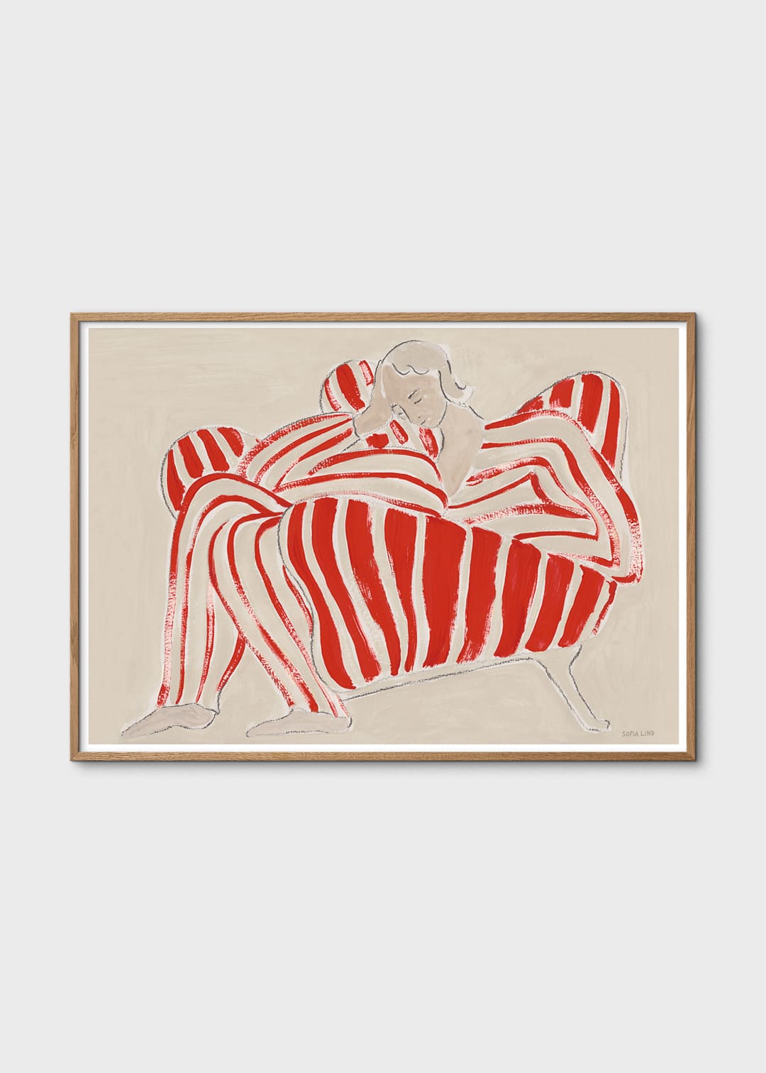The Poster Club Red Chair Kunstdruck 30x40 cm beige rot
