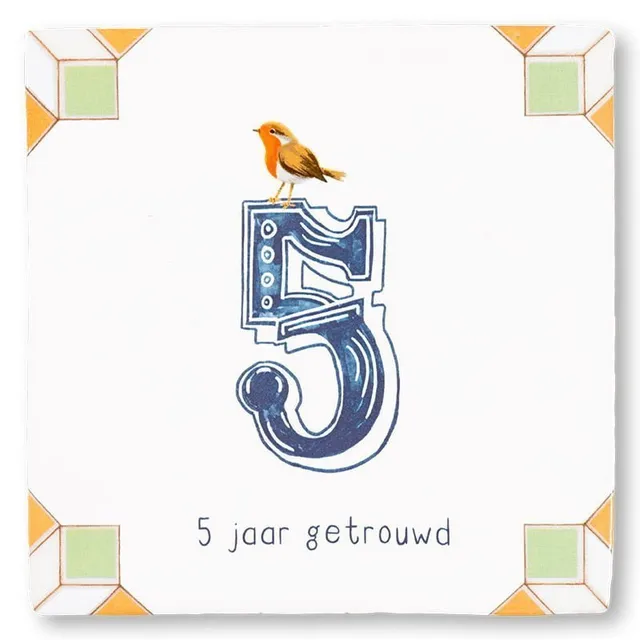 Storytiles Delft Blue Roodborstje Wandfliese 10x10 cm Jubiläum