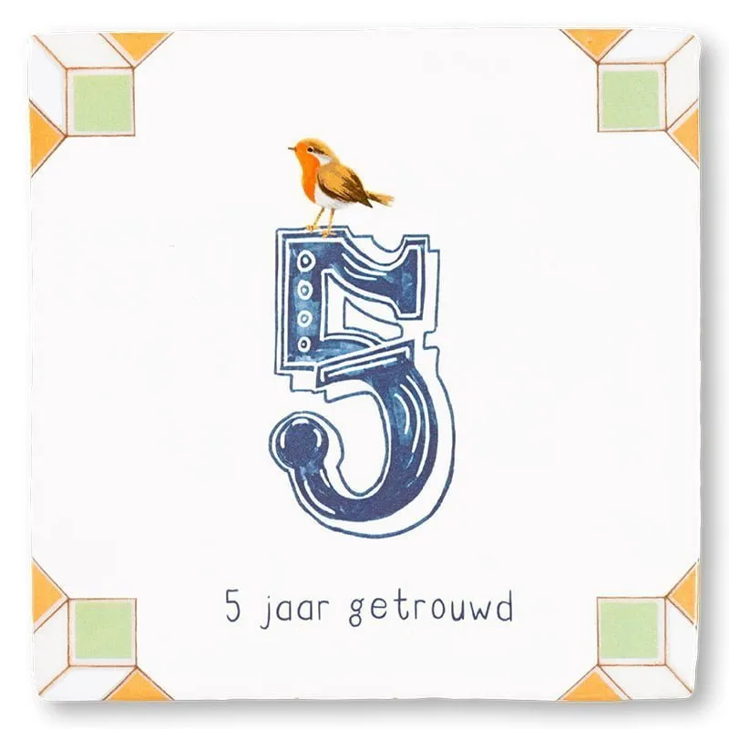 Storytiles Delft Blue Roodborstje Wandfliese 10x10 cm Jubiläum