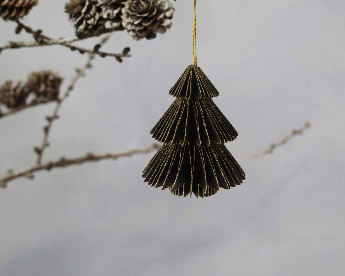 LS-LebenStil Möbel & Wohnen Papier Tannenbaum Hänger grau 3er 8cm