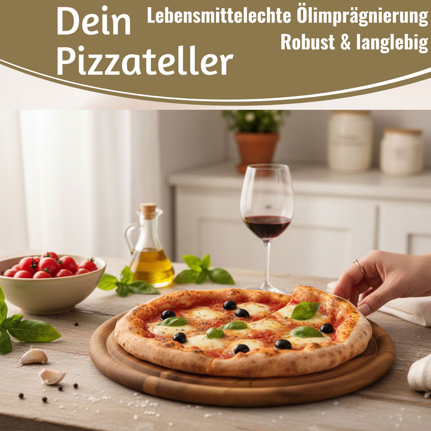 LS-LebenStil Fleischteller Akazie Rund 30cm Servierteller