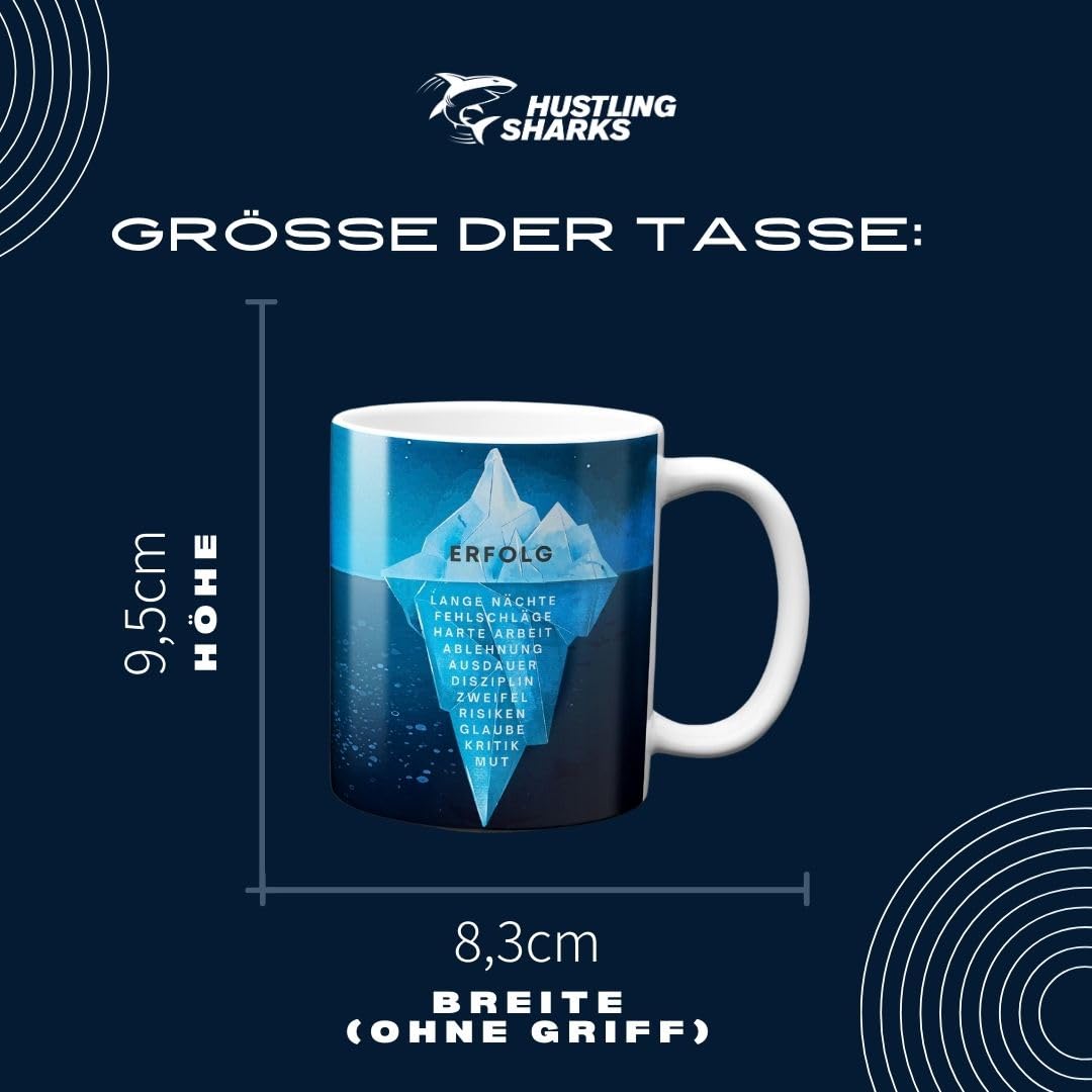 Hustling Sharks Eisberg des Erfolgs Tasse 330ml weiß