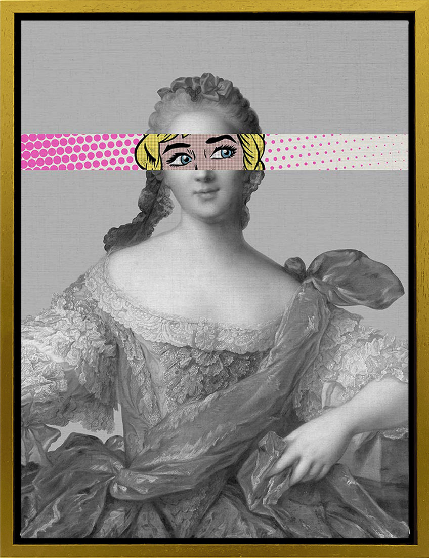 Mineheart Pop Portrait Gentildonna Wandbild rosa 40 x 50 cm