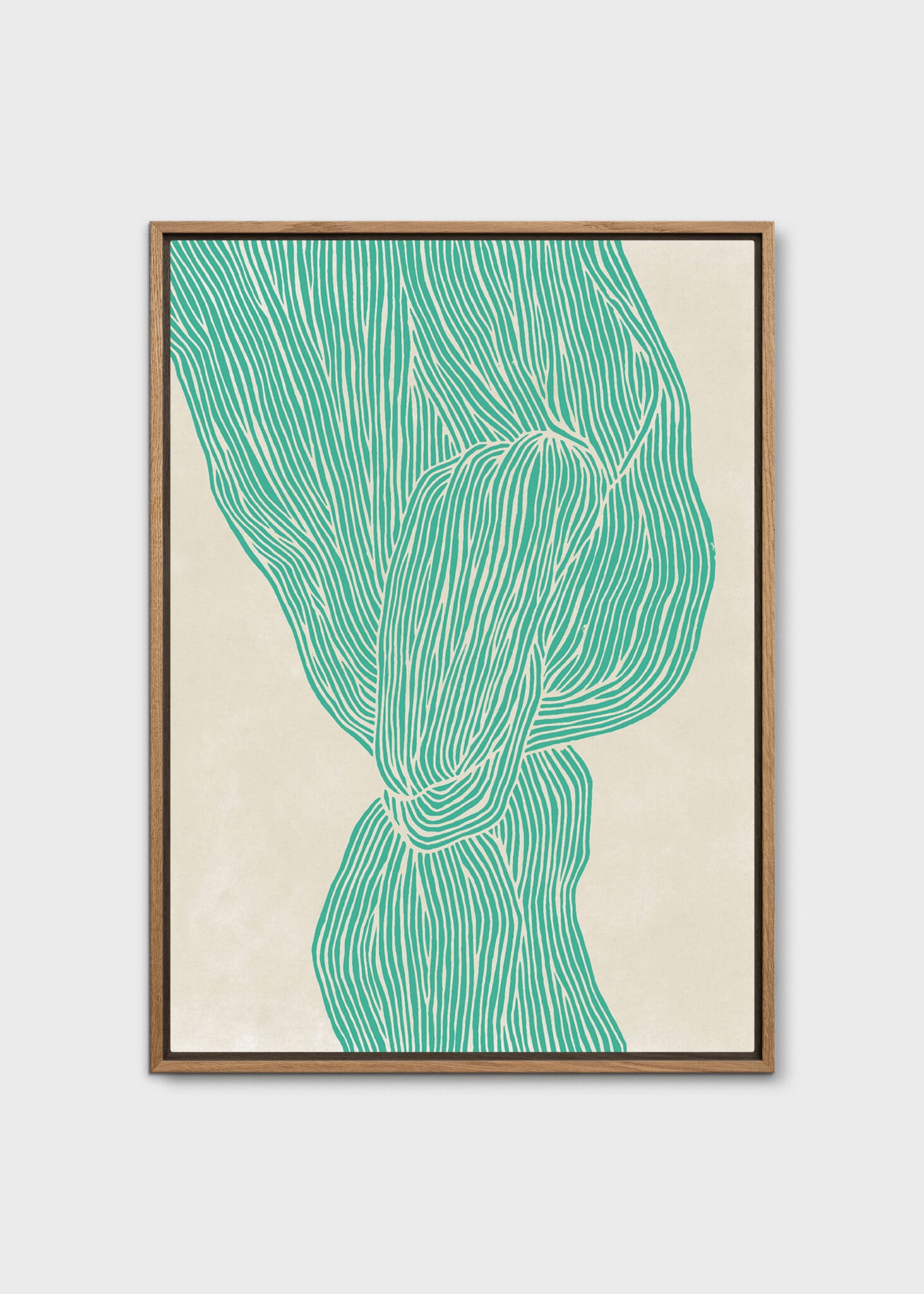 The Poster Club Art Prints The Line Green Leinwand 30x40