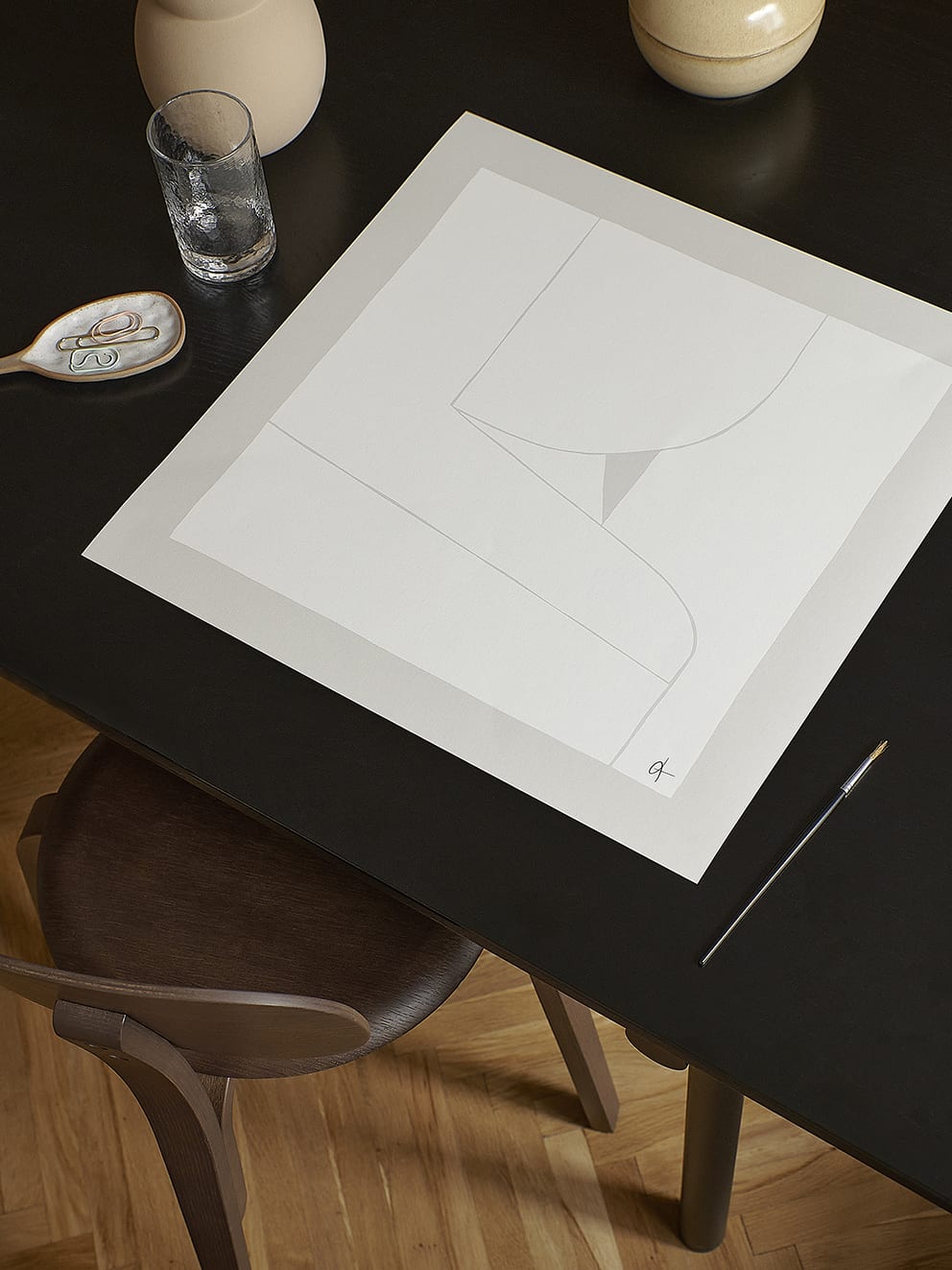 The Poster Club Art Prints 10AM Poster 50x50 cm grau