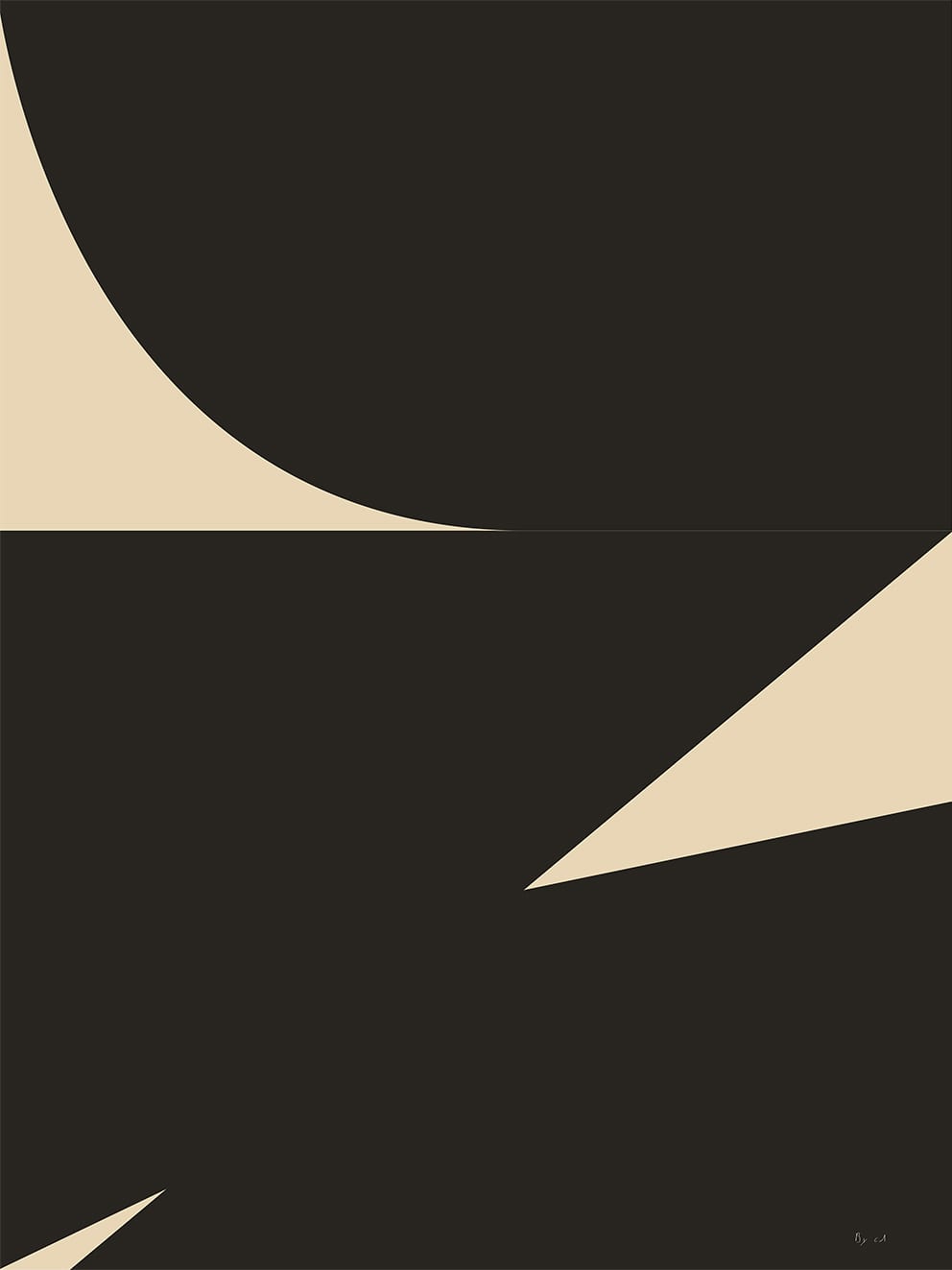 The Poster Club Mid 02 Poster abstrakt beige schwarz