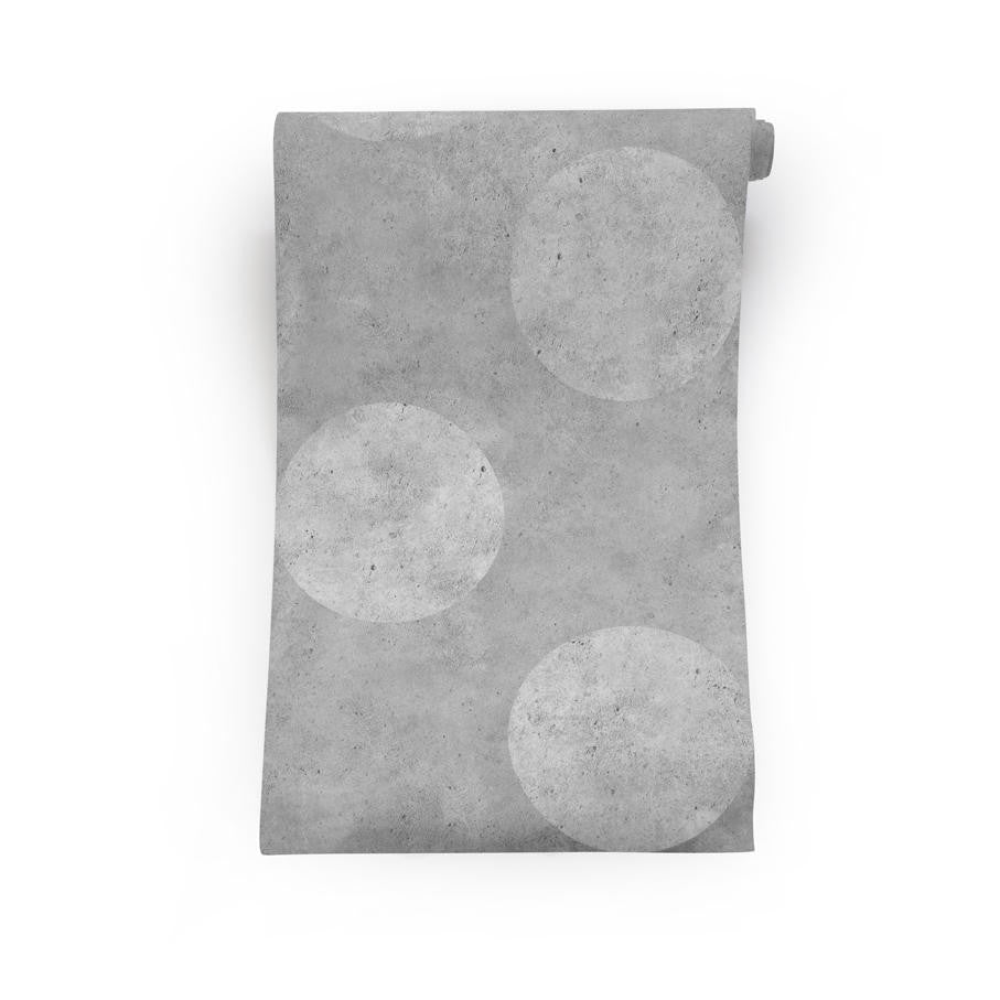Mineheart Polkadot Tapete Hellgrau Beton Punkte