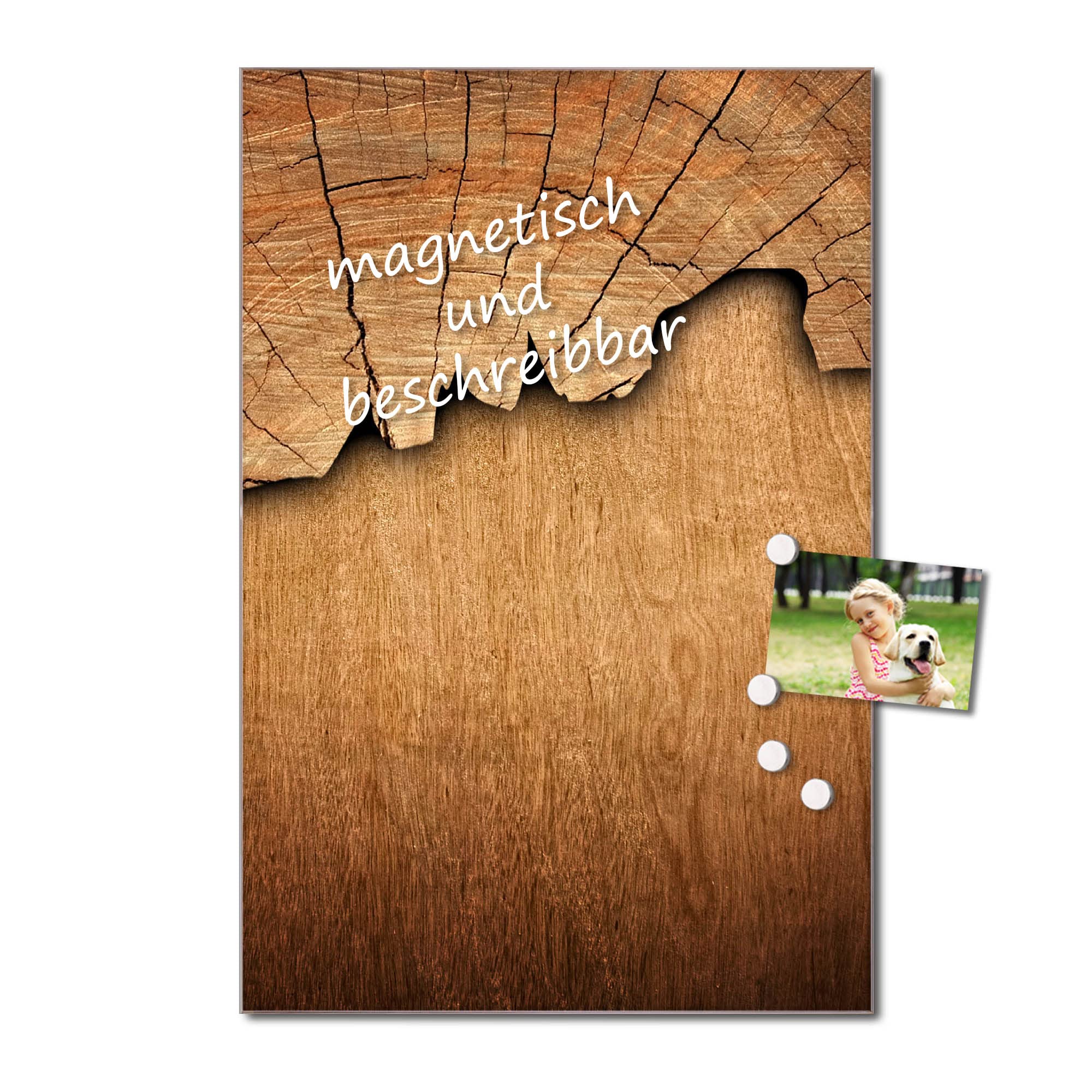 Banjado Magnettafel Holz Glas Magnettafel 40x60cm beschreibbar