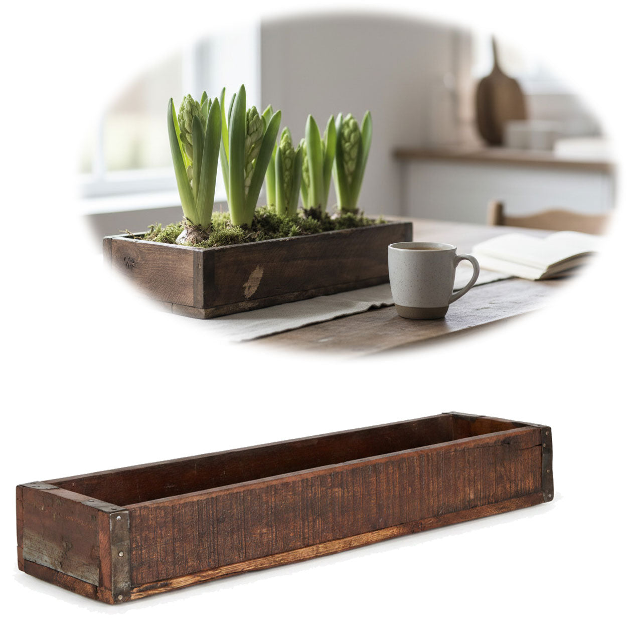 LS-LebenStil Unika Holzbox Braun 35x10x5cm Recycelt