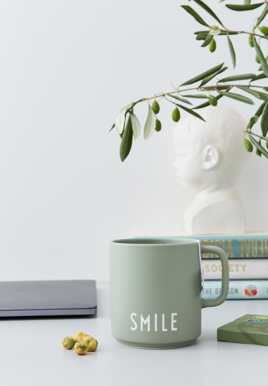 LS-LebenStil Küche & Haushalt Kaffeebecher Porzellan Smile Grün