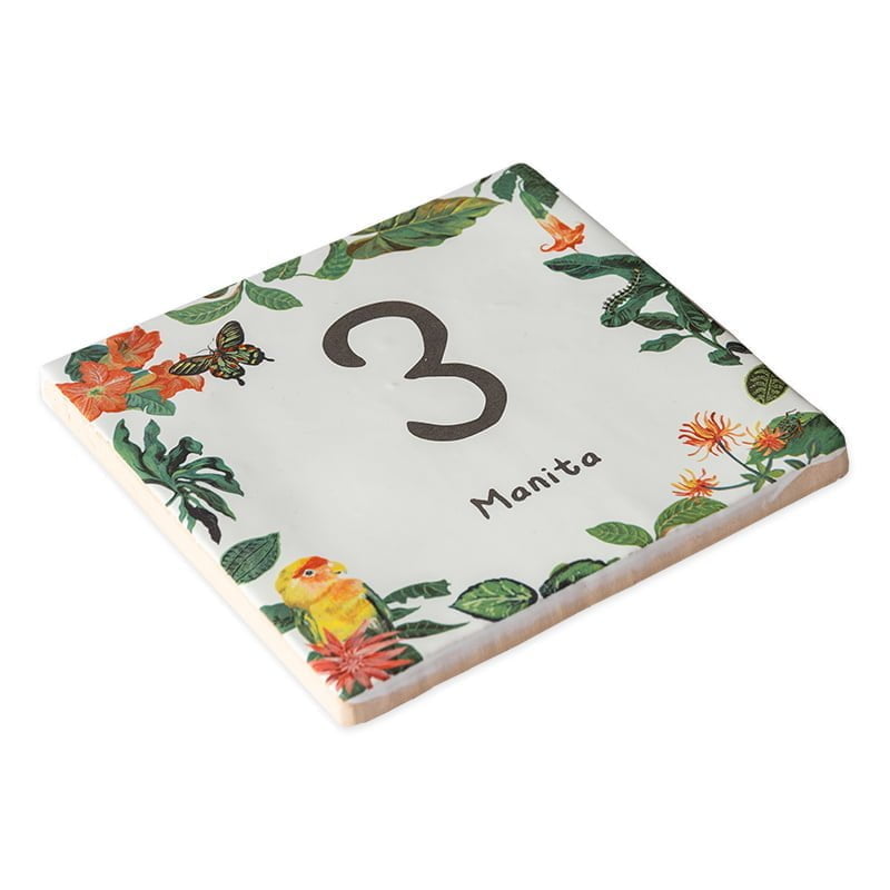 Storytiles Delft blue Papagei Fliese 10x10 cm Hausnummer