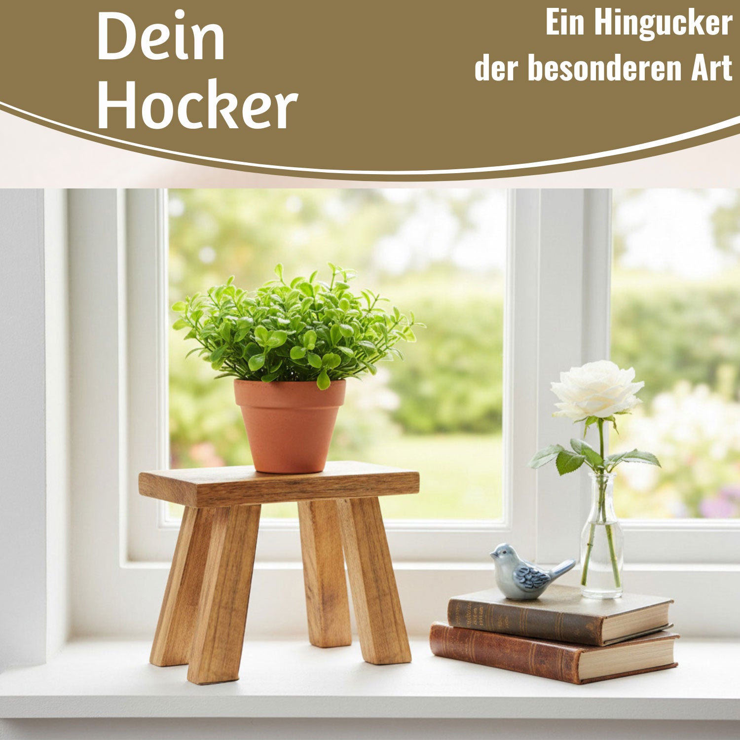 LS-LebenStil Pflanzenhocker Teak 21x16cm Mini-Tisch