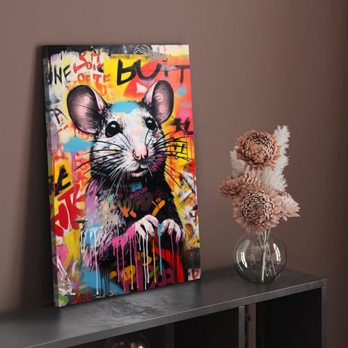 Hustling Sharks Wandbilder Rat Problem Leinwand 60x90 cm Tierbild