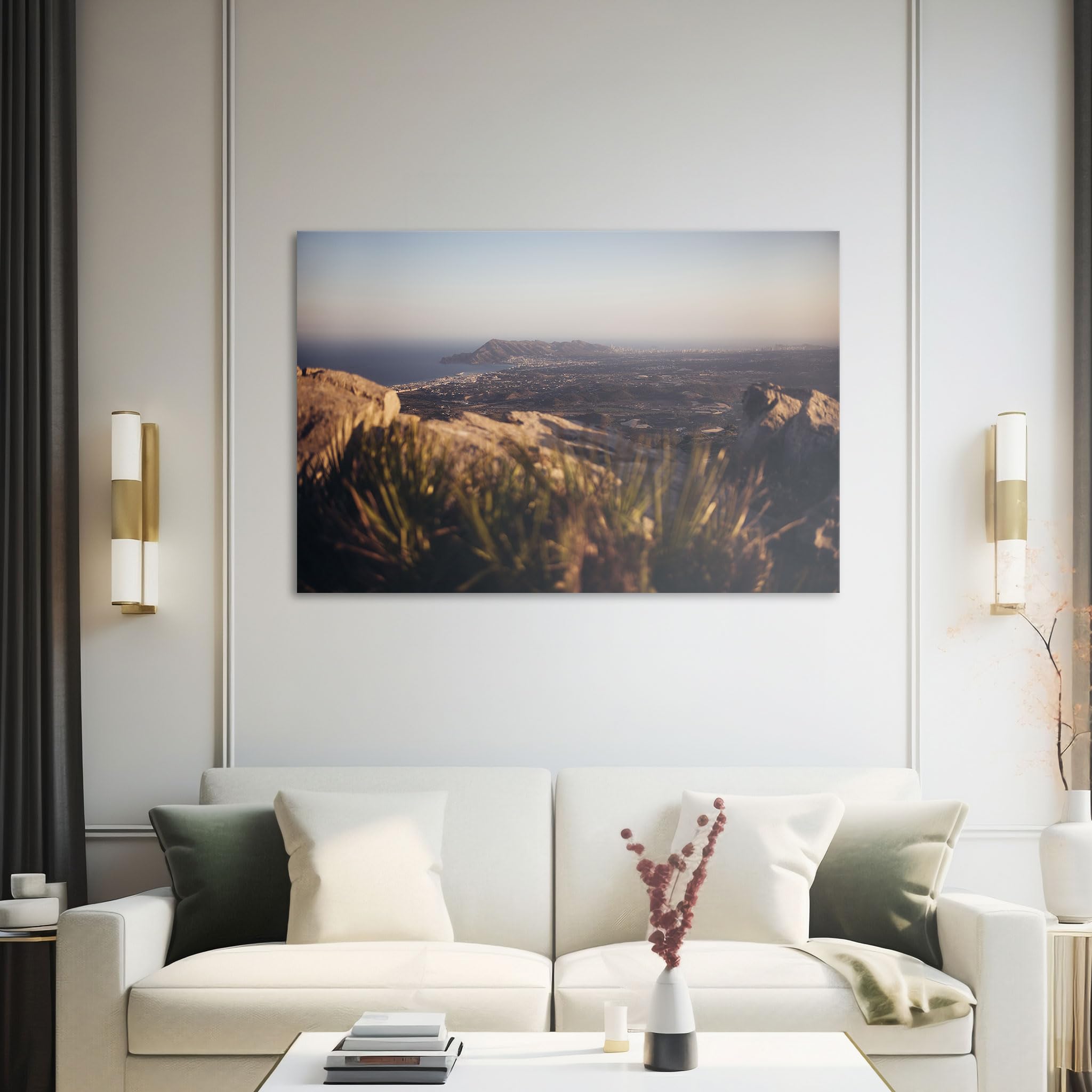 Hustling Sharks Wandbilder Küstenblick Abendlicht Leinwand 40x30