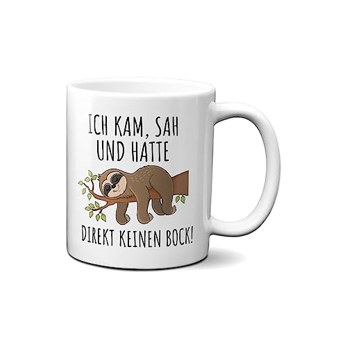 Hustling Sharks Kein Bock Faultier Tasse 330ml weiß
