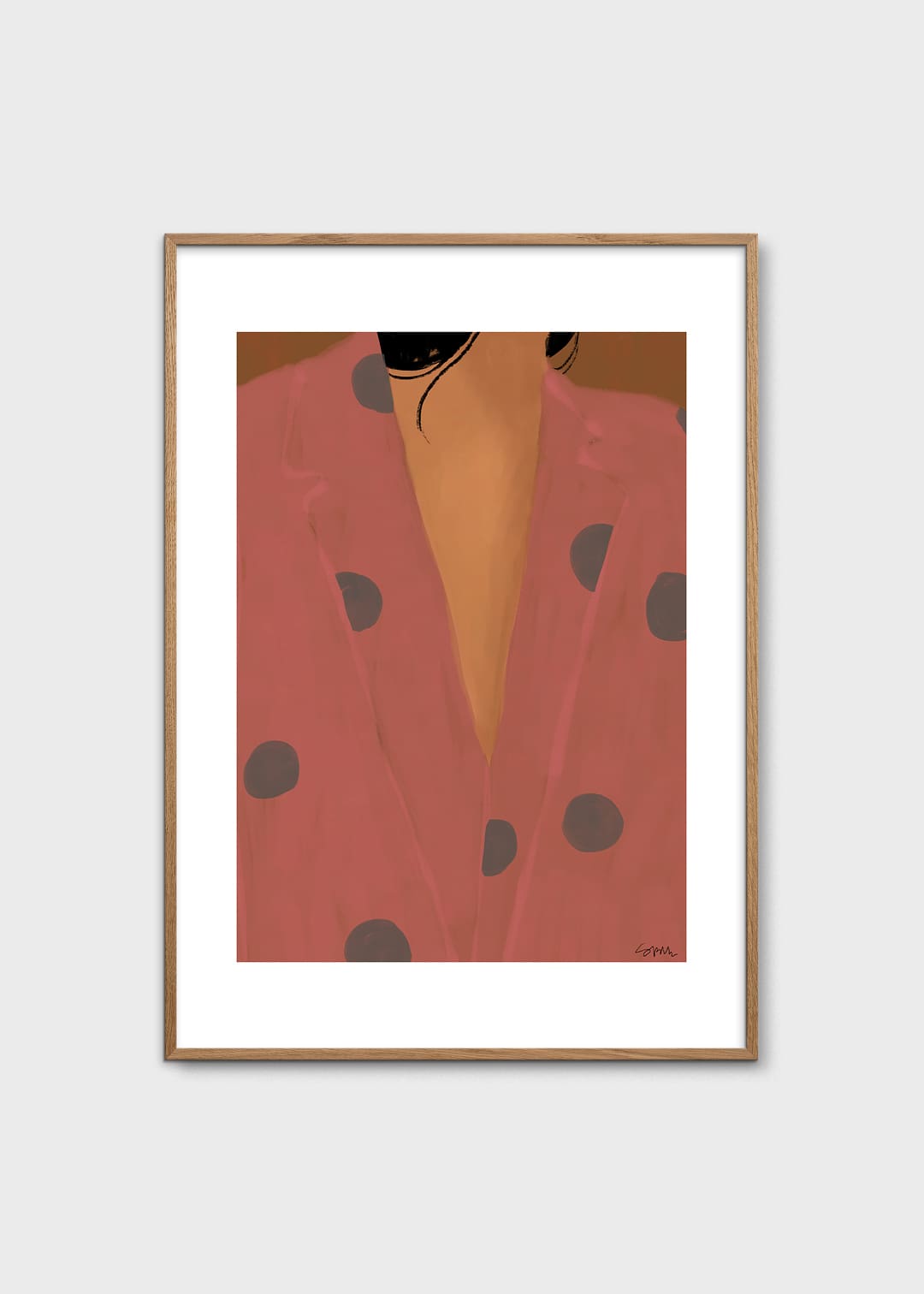 The Poster Club Dressed Kunstdruck A4 orange Figur Frau