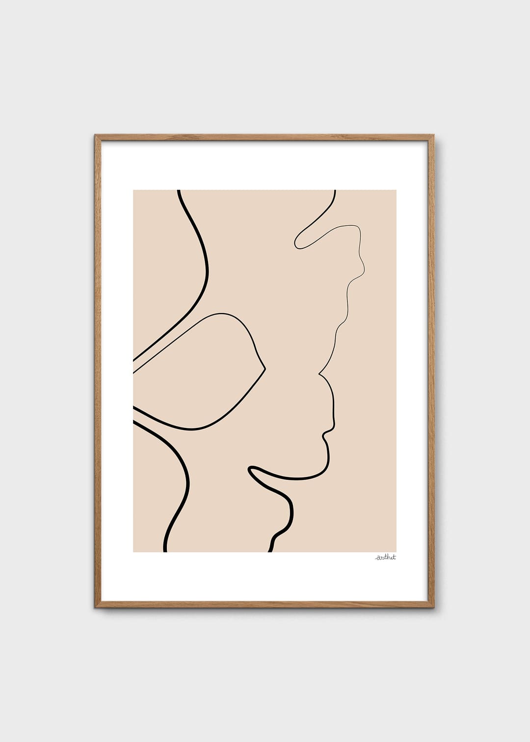 The Poster Club Ginko Kunstdruck A4 Beige Botanik
