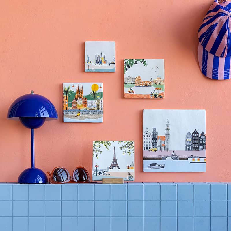 Storytiles Delft Blue Barcelona vibrante Fliese 10x10 cm Stadt