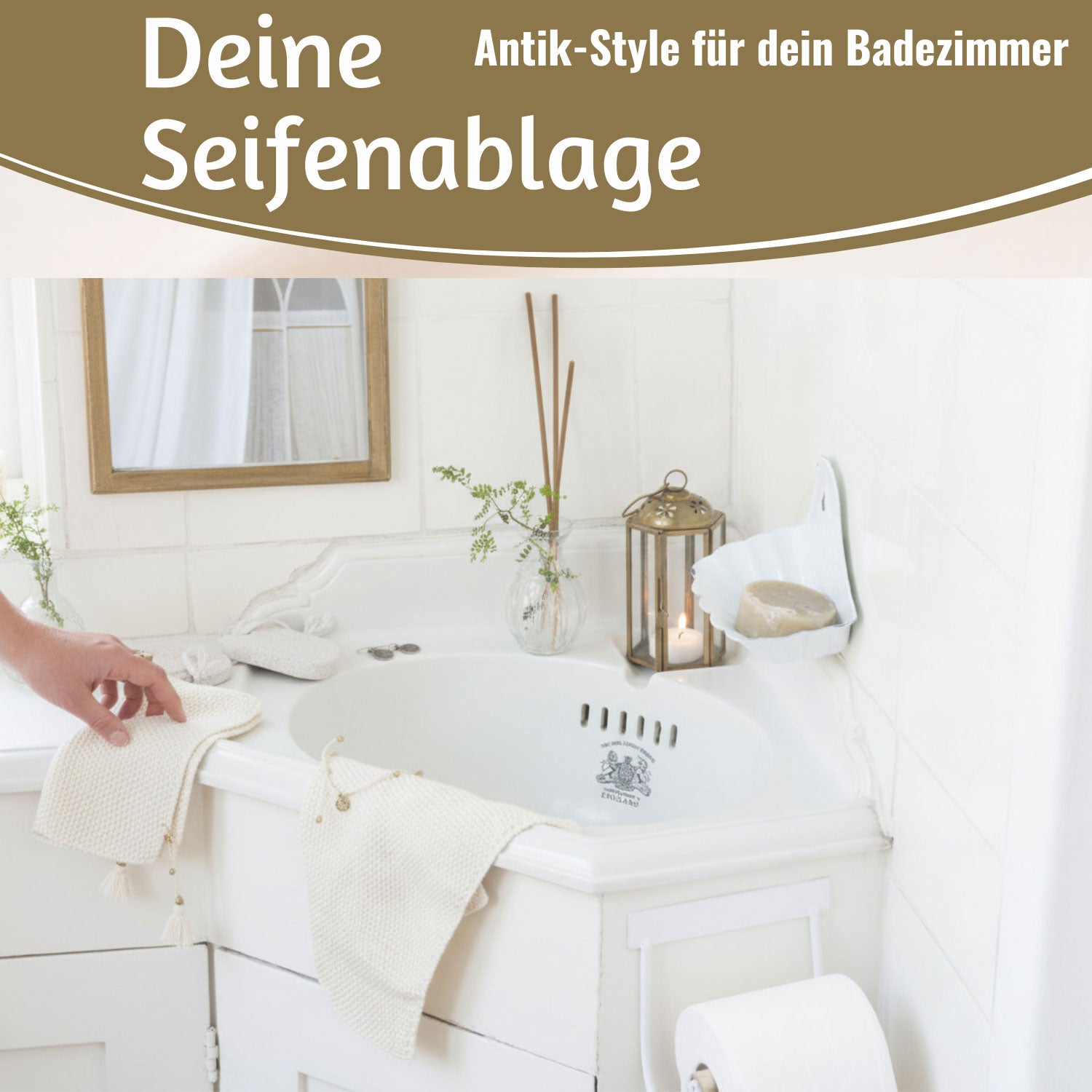 LS-LebenStil Möbel Seifenschale Emaille Weiß 16cm