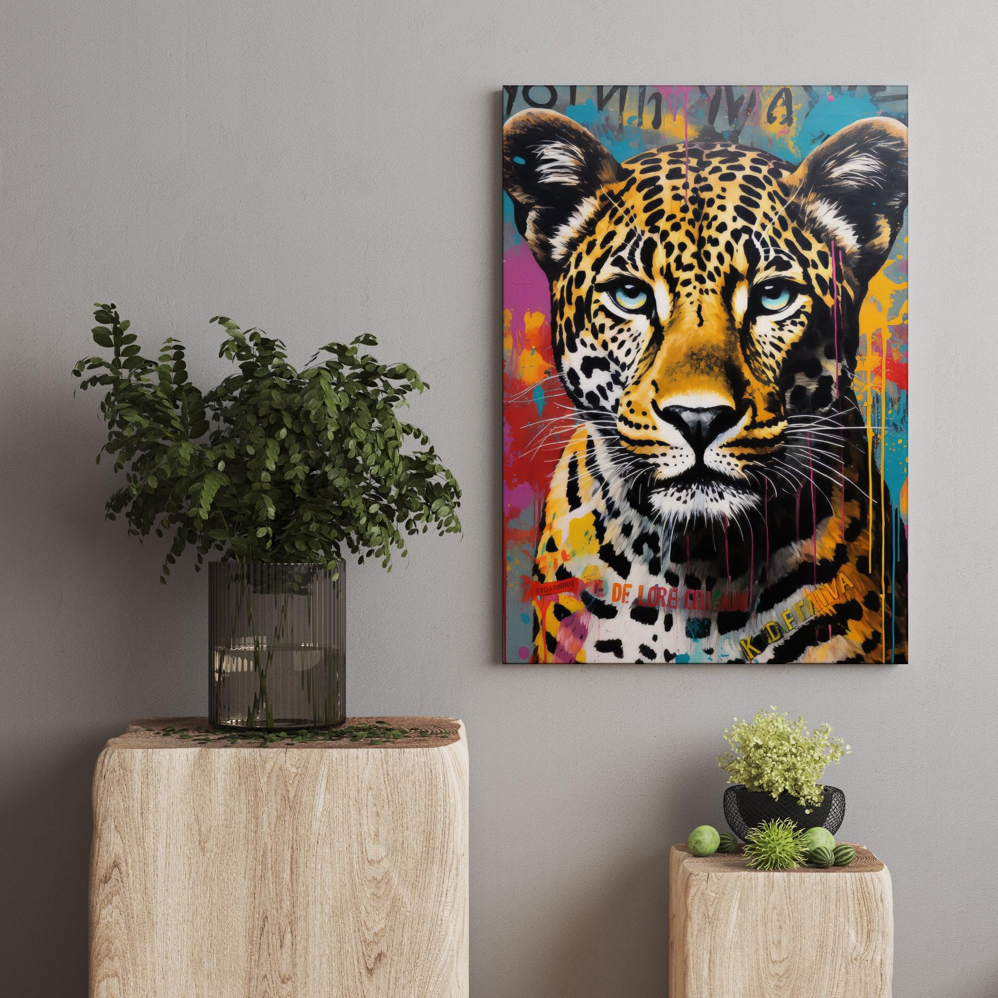 Hustling Sharks Wandbilder Leopard Wall Leinwand Tierbild modern